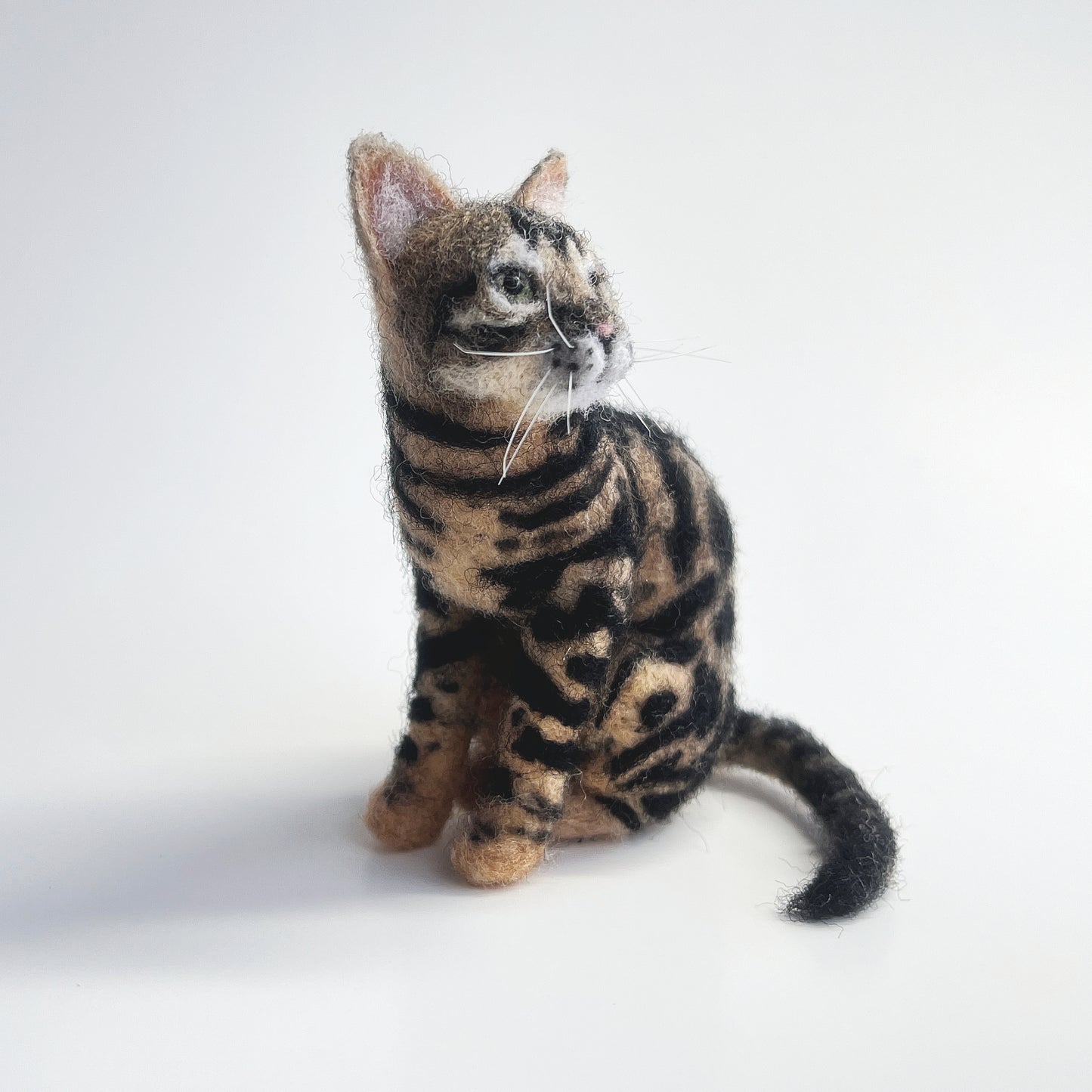 Miniature Needle Felted Bengal Cat Right Side View