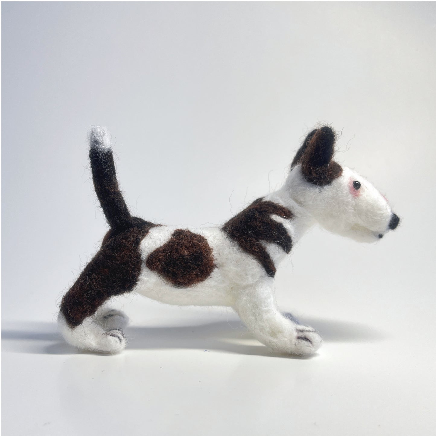 Miniature Needle Felted Bull Terrier Right Side View