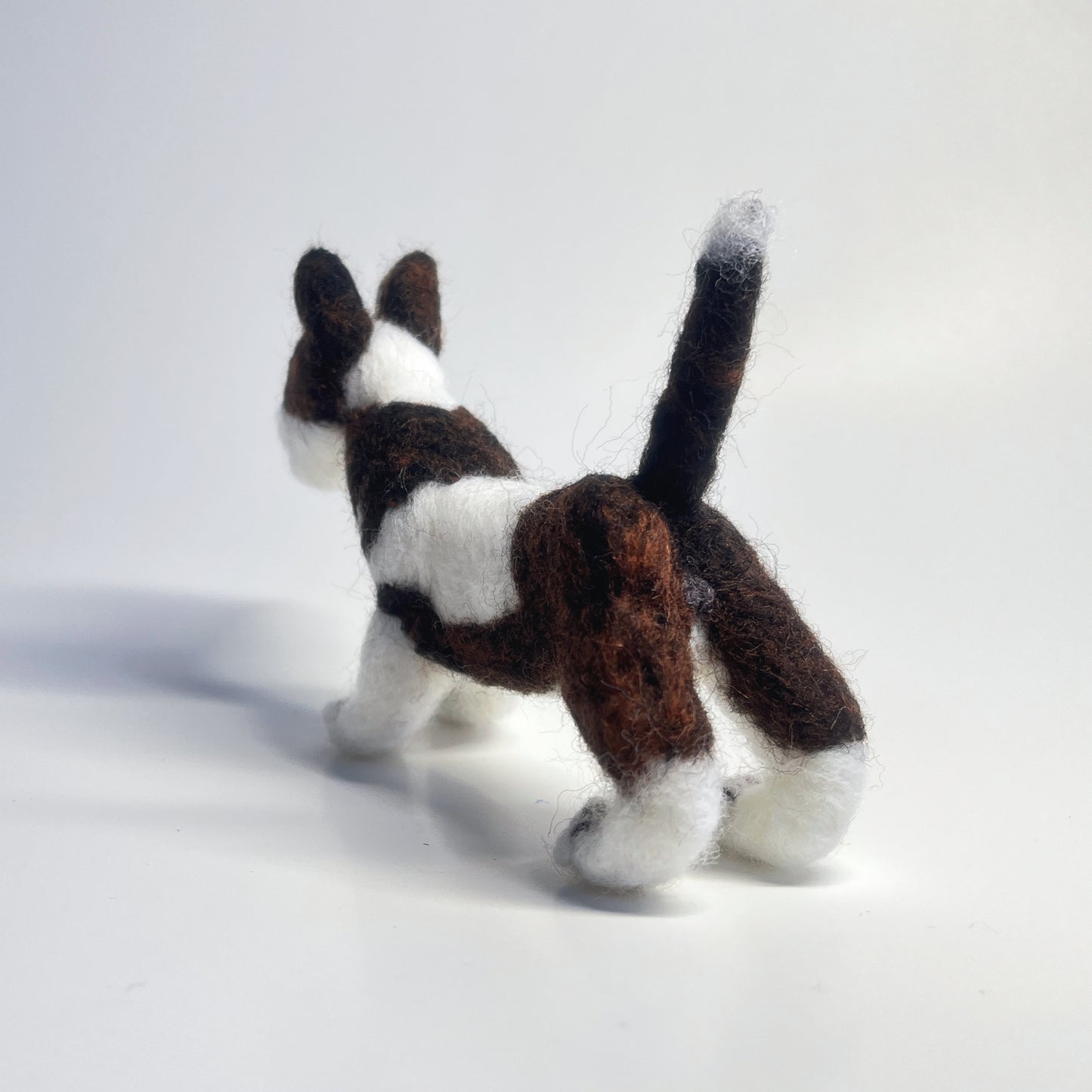 Miniature Needle Felted Bull Terrier Back View