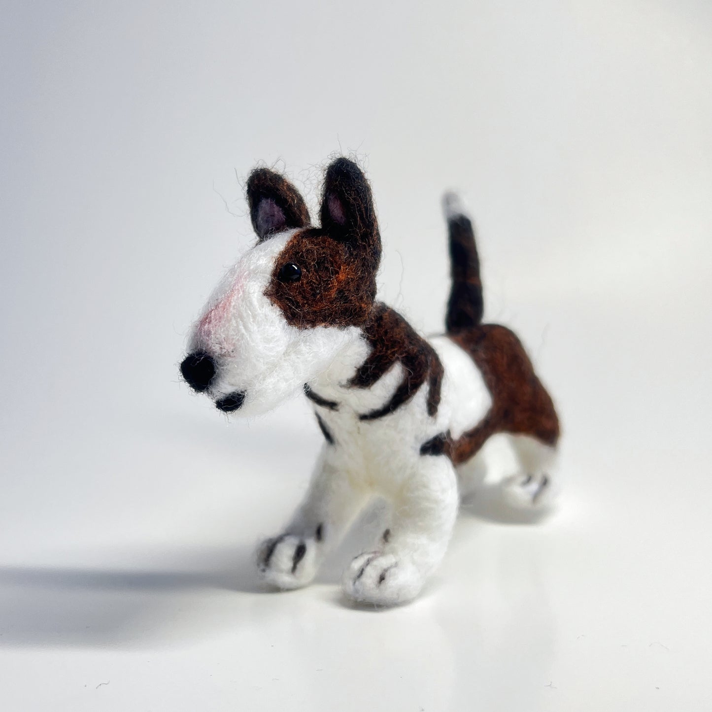 Miniature Needle Felted Bull Terrier Right Front View