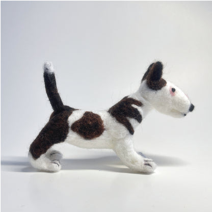 Miniature Needle Felted Bull Terrier Right Side View