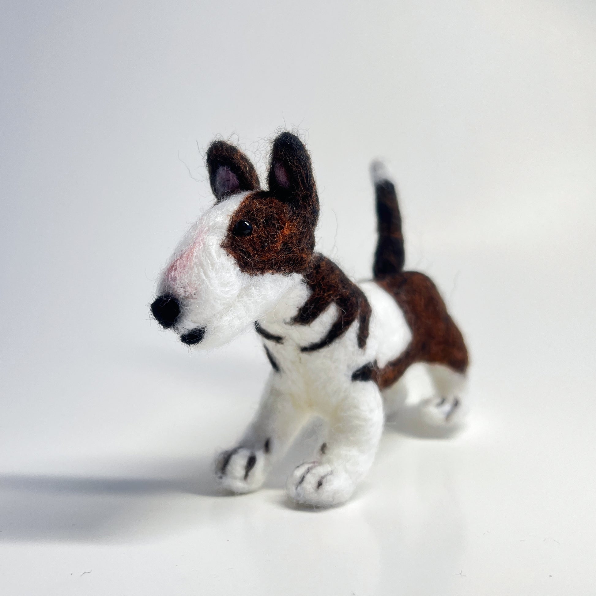 Miniature Needle Felted Bull Terrier Right Front View